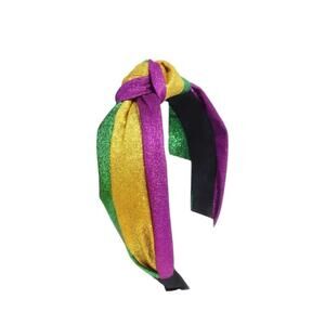 Mardi Gras Glitter Knot Headband